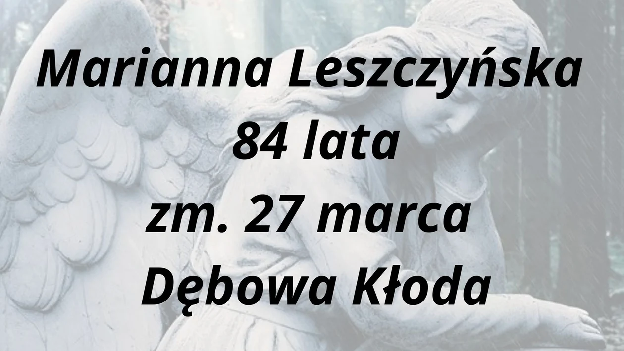 Nekrologi z powiatu parczewskiego ( 27.03 - 03.04. 2024r)