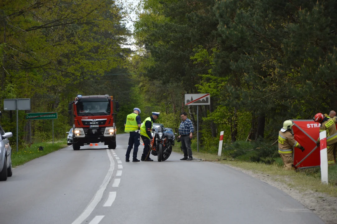 Smiertelny wypadek motocyklisty w Dąbrowie Wronowskiej
