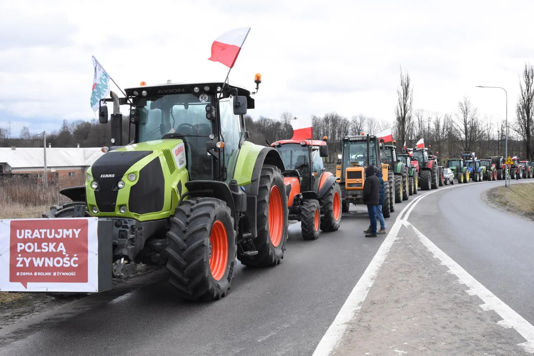 Rolnicy z powiatu łukowskiego protestowali w miejscowości Gończyce