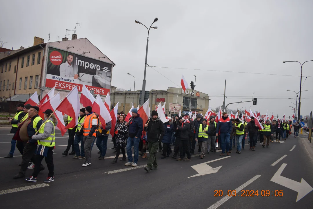 Protest rolników. Przemarsz w Lublinie