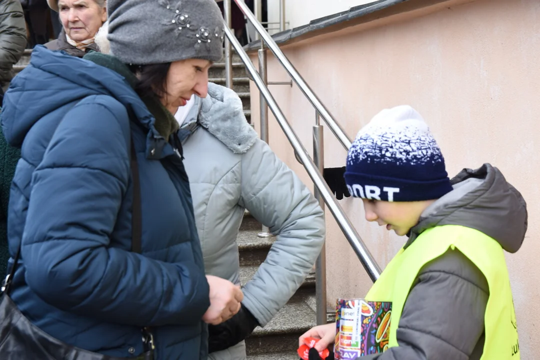 Wolontariusze podczas WOŚP w Łukowie