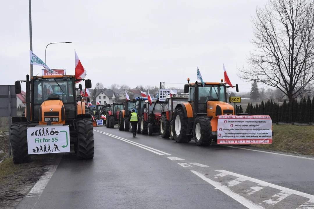 Rolnicy z powiatu łukowskiego protestowali w miejscowości Gończyce