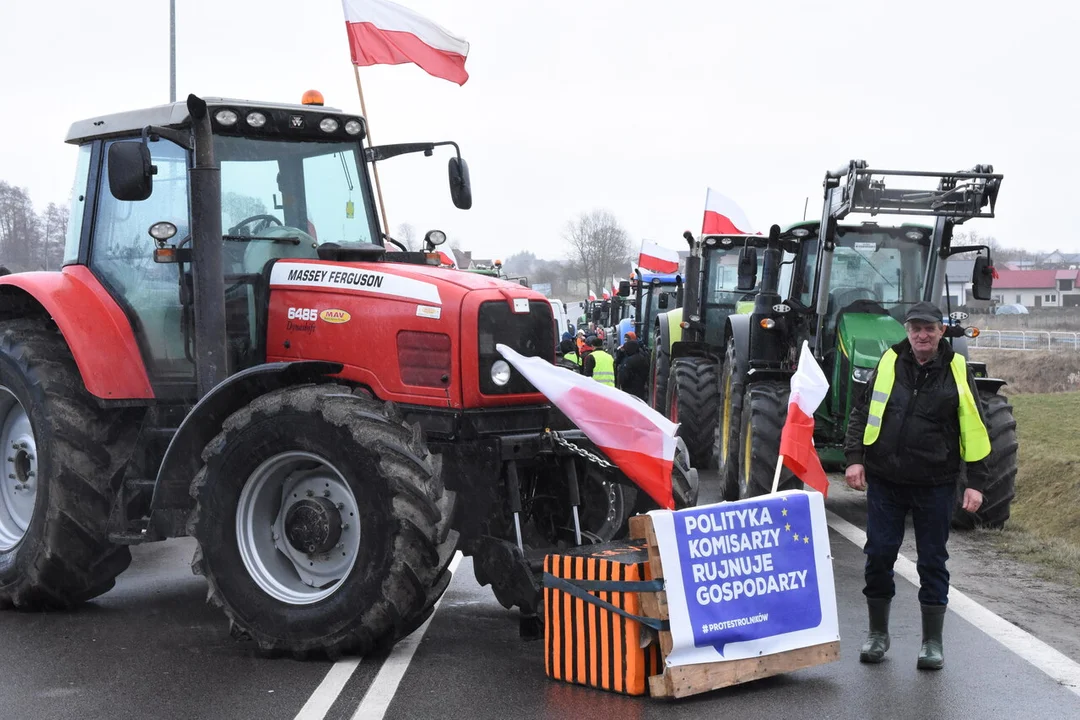 Rolnicy z powiatu łukowskiego protestowali w miejscowości Gończyce