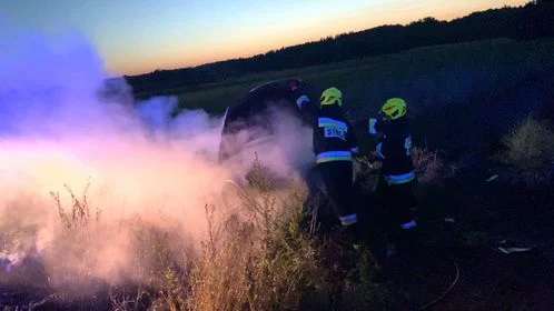 Polanówka: Nad ranem paliło się auto (ZDJĘCIA) - Zdjęcie główne