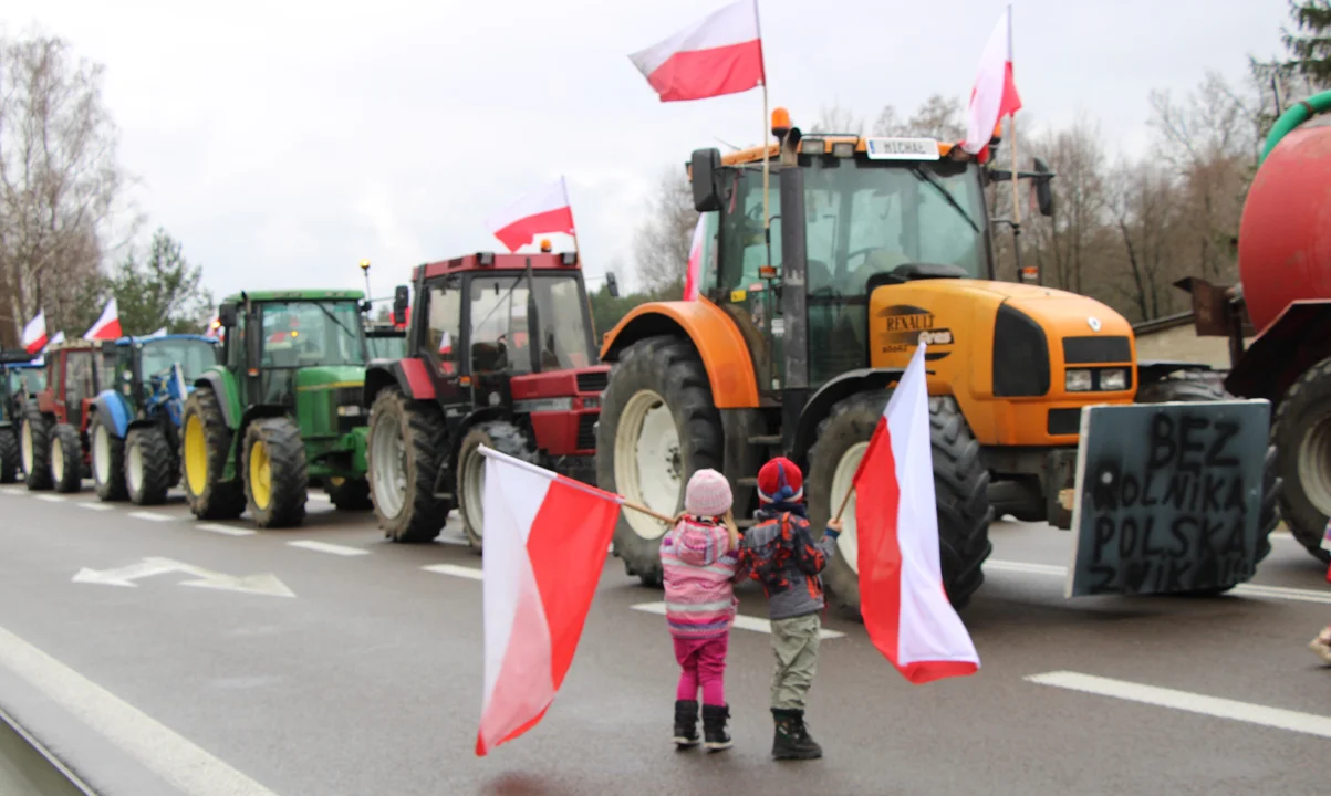 Powiat lubartowski: rolnicy protestują w Wólce Rozwadowskiej. Jest spora grupa z powiatu łukowskiego (zdjęcia) - Zdjęcie główne
