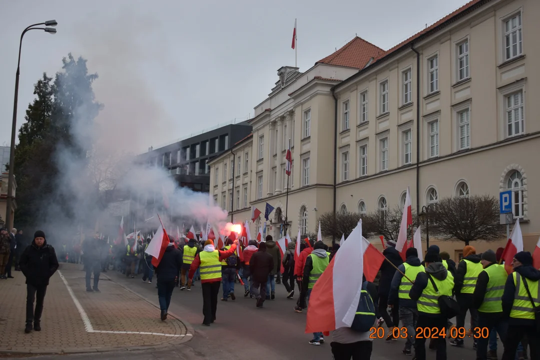 Protest rolników. Przemarsz w Lublinie