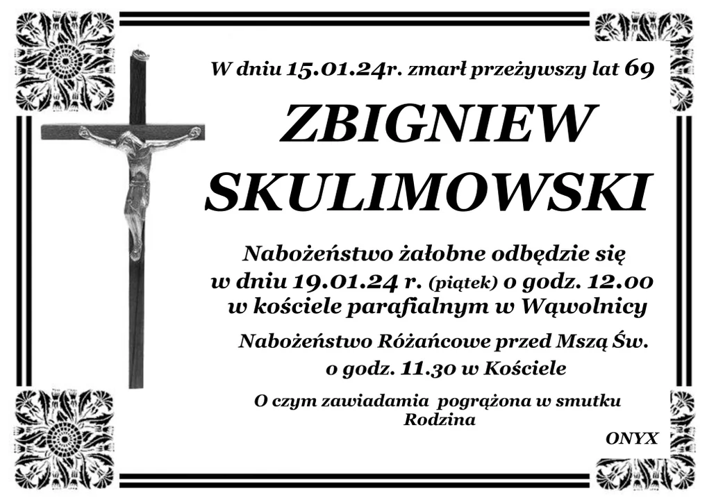 Opole Lubelskie: Nekrologi od 9 do 15 stycznia