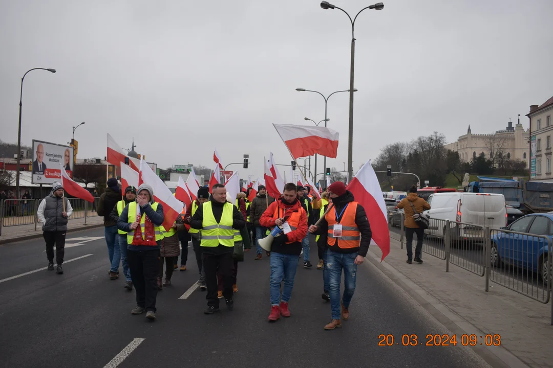 Protest rolników. Przemarsz w Lublinie