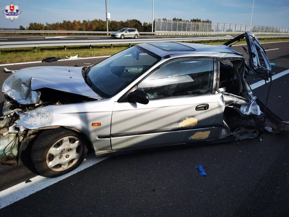 Powiat lubelski: Groźny wypadek drogowy na ekspresówce. Osobówka zderzyła się z ciężarówką - Zdjęcie główne