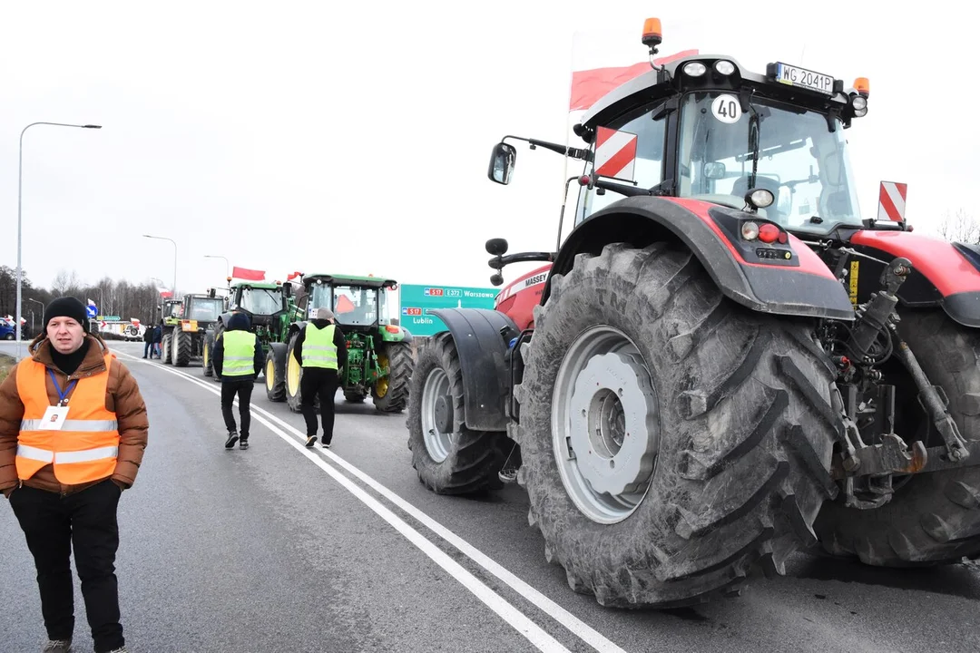 Rolnicy z powiatu łukowskiego protestowali w miejscowości Gończyce