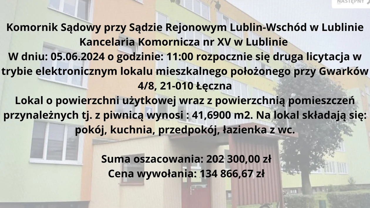 Licytacje mieszkań - czerwiec 2024