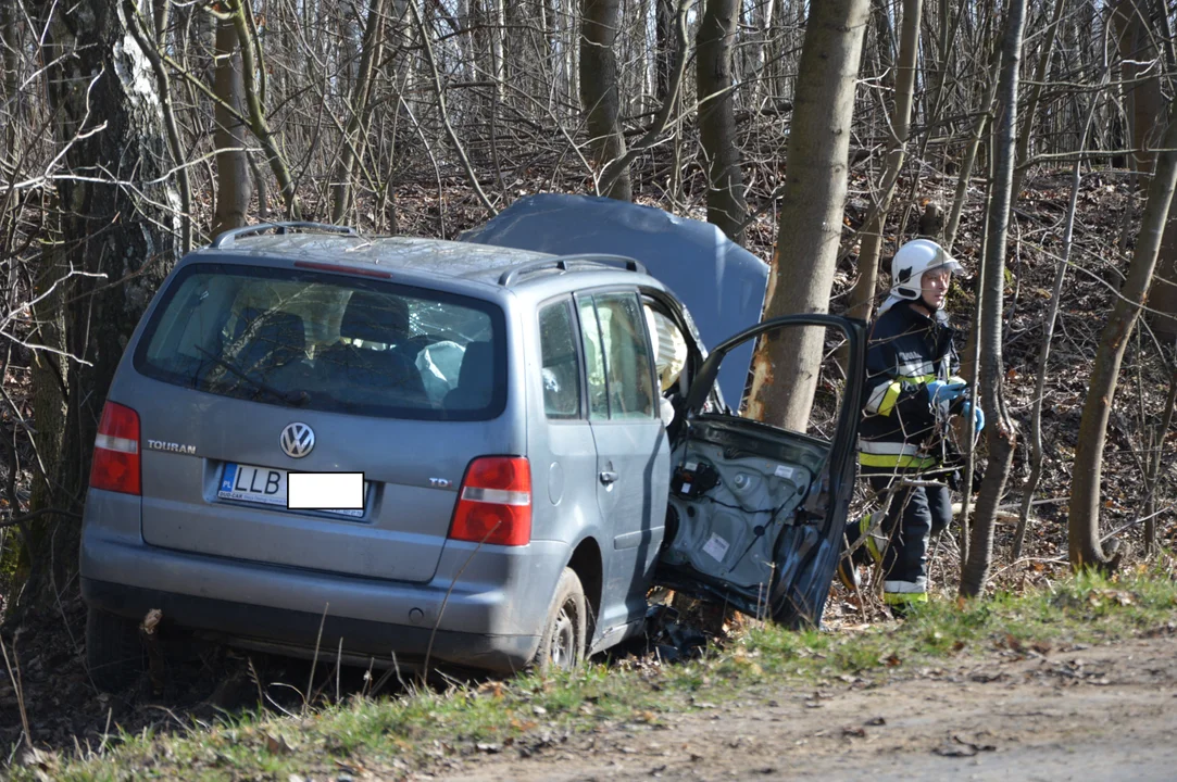 Kawęczyn: Zjechał z drogi i uderzył w drzewo (ZDJĘCIA) - Zdjęcie główne