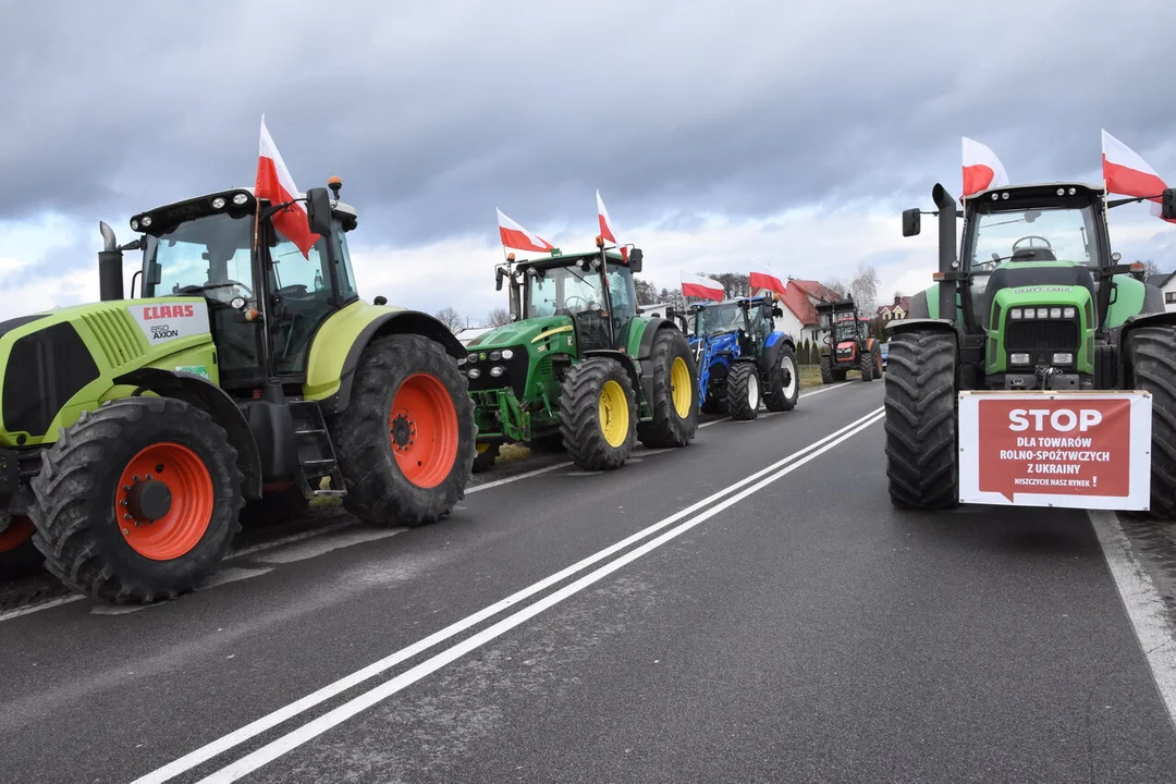 Rolnicy z powiatu łukowskiego protestowali w miejscowości Gończyce