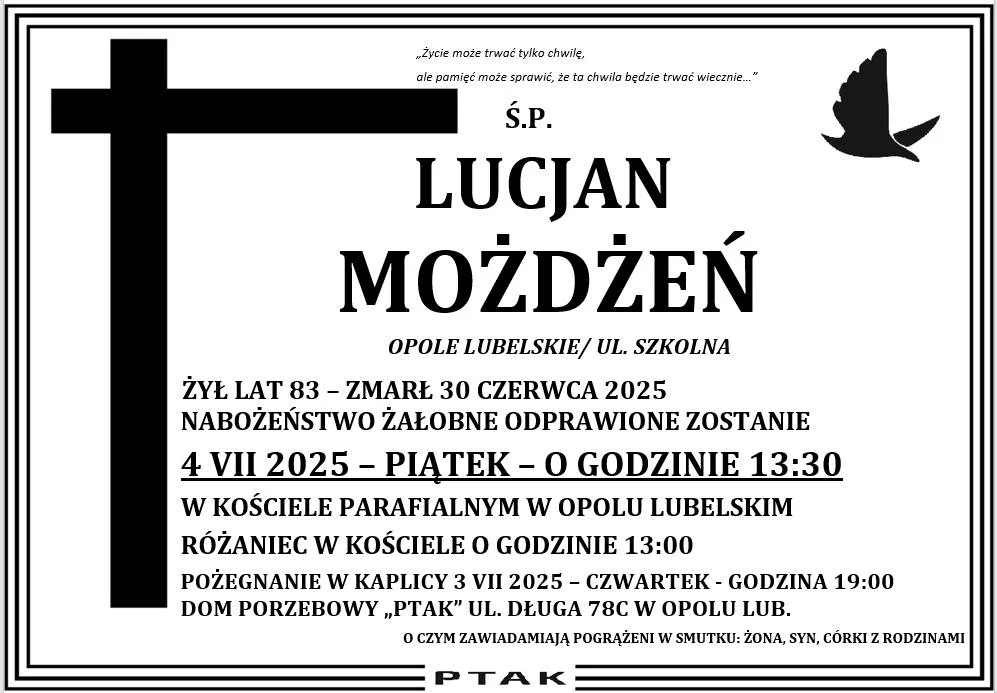 Powiat opolski: Zmarli w II poł. czerwca