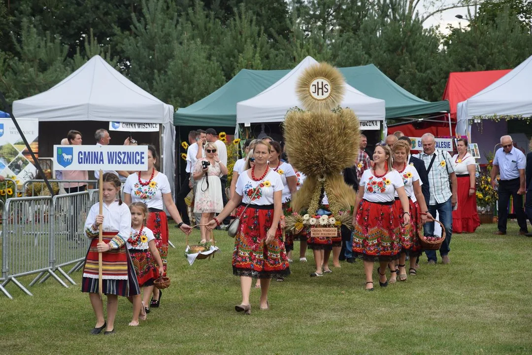 Dożynki Powiatowe w Drelowie 2023. Korowód i prezentacja wieńców