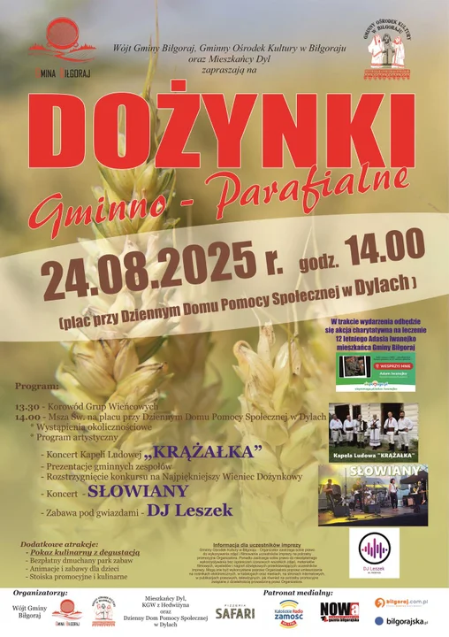 Dożynki niedziela 24 sierpnia - plakaty