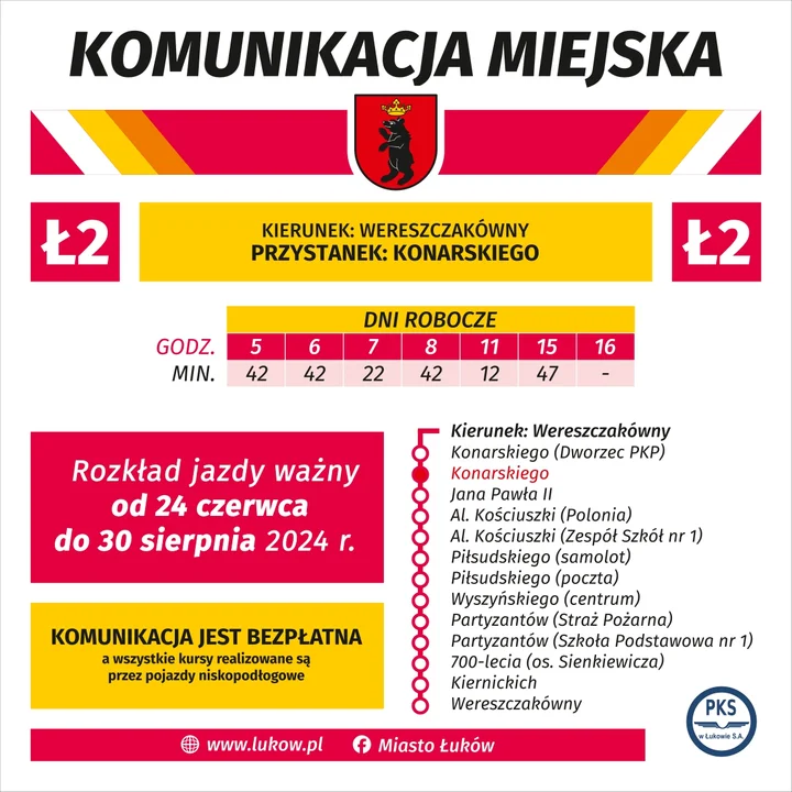 Ł2: rozkład jazdy od 24 czerwca 2024 r.