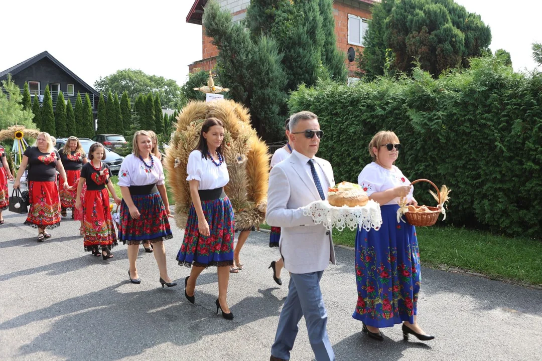 Barwny korowód przeszedł ulicami Puchaczowa. A na placu dożynkowym "wylądowała" wielka słomiana pszczoła (DUŻO ZDJĘĆ, WIDEO) - Zdjęcie główne