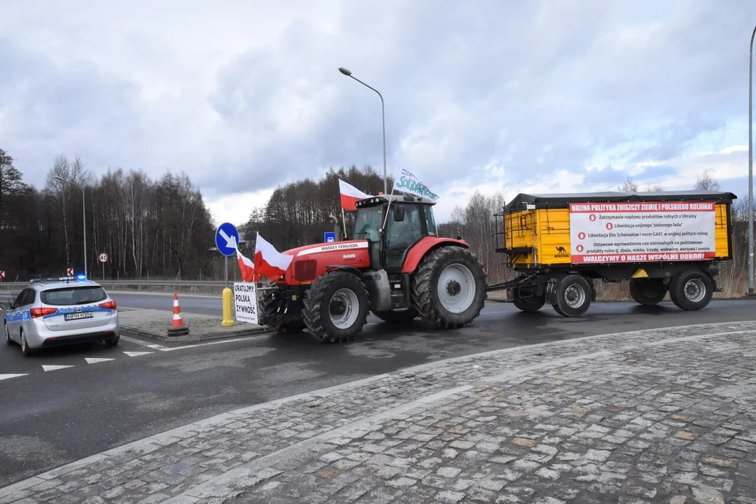 Rolnicy z powiatu łukowskiego protestowali w miejscowości Gończyce