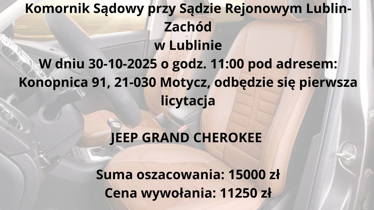 Licytacje komornicze aut