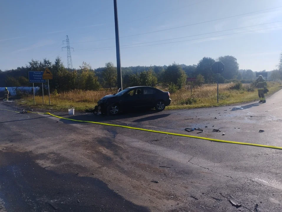Poranny wypadek na drodze w kierunku Puław