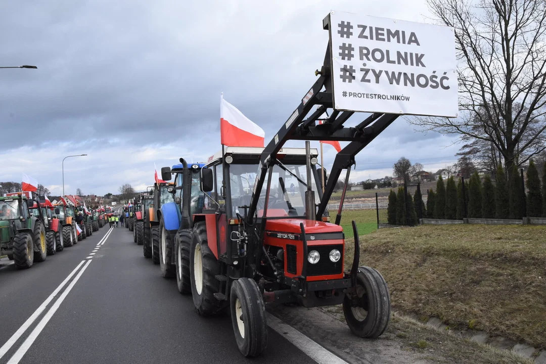 Rolnicy z powiatu łukowskiego protestowali w miejscowości Gończyce