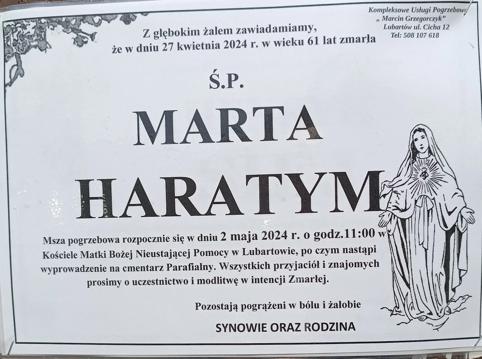 Zmarli z Lubartowa na przełomie kwietnia i maja