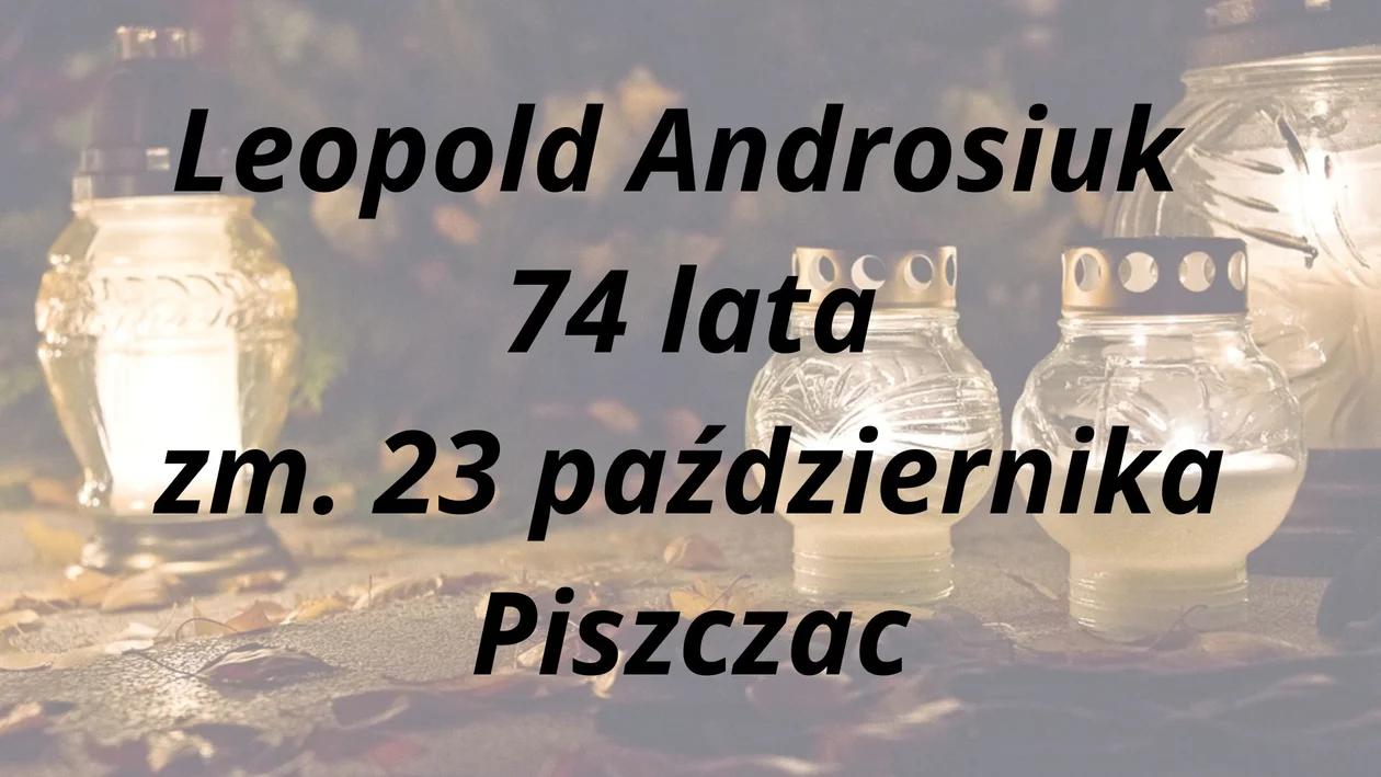 Nekrologi z Białej Podlaskiej ( 23 - 30 października)