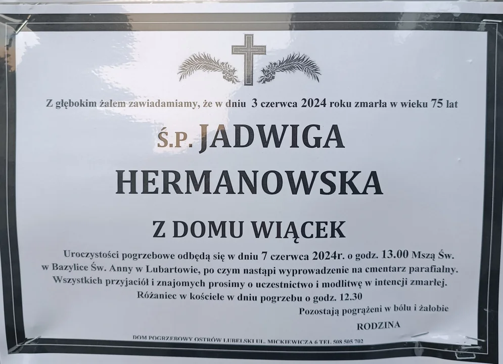 Zmarli z Lubartowa w I połowie czerwca