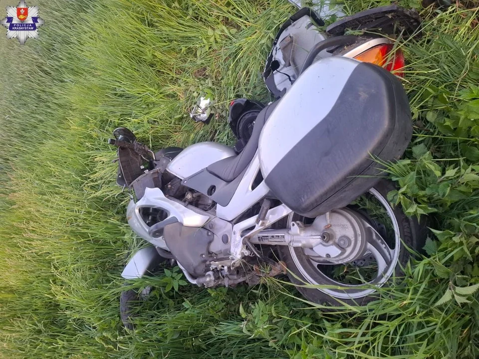 Lubelskie: Motocyklista wjechał do rowu. Trafił do szpitala