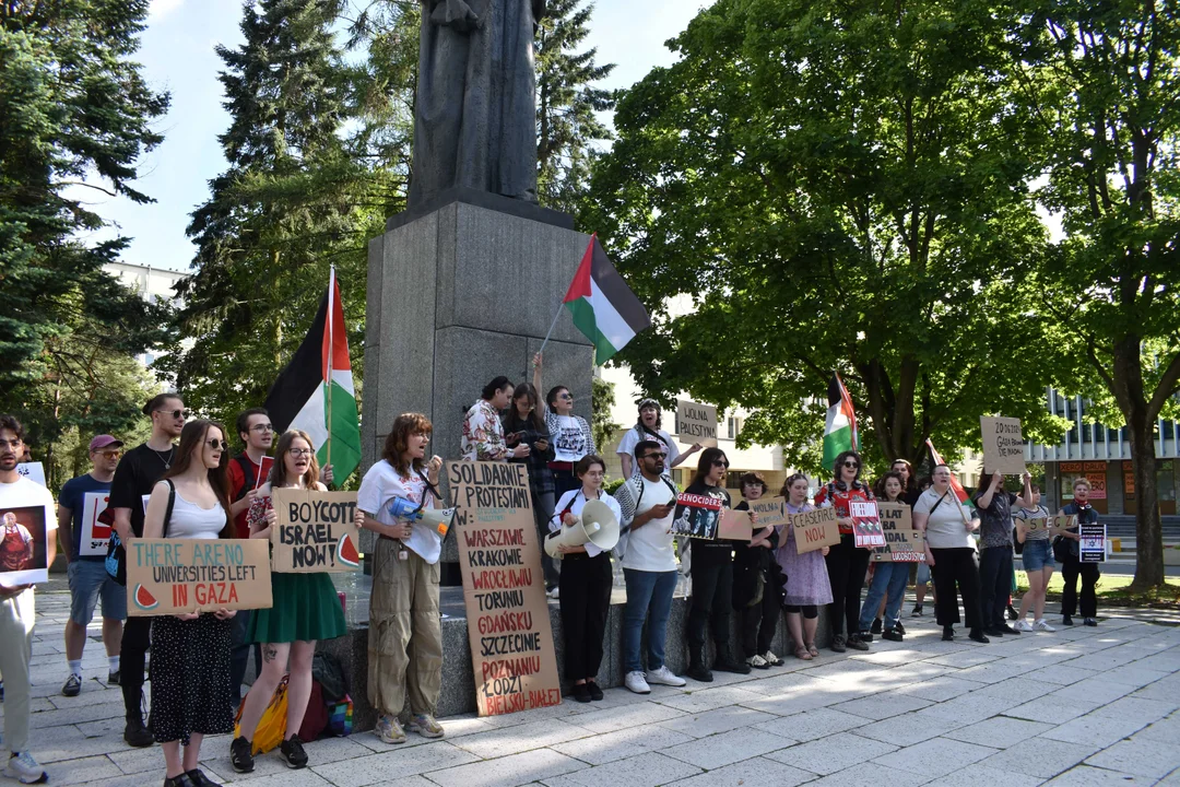 Lublin: Protest UMCS dla Palestyny. "Domagamy się bojkotu izraelskich instytucji" [GALERIA]