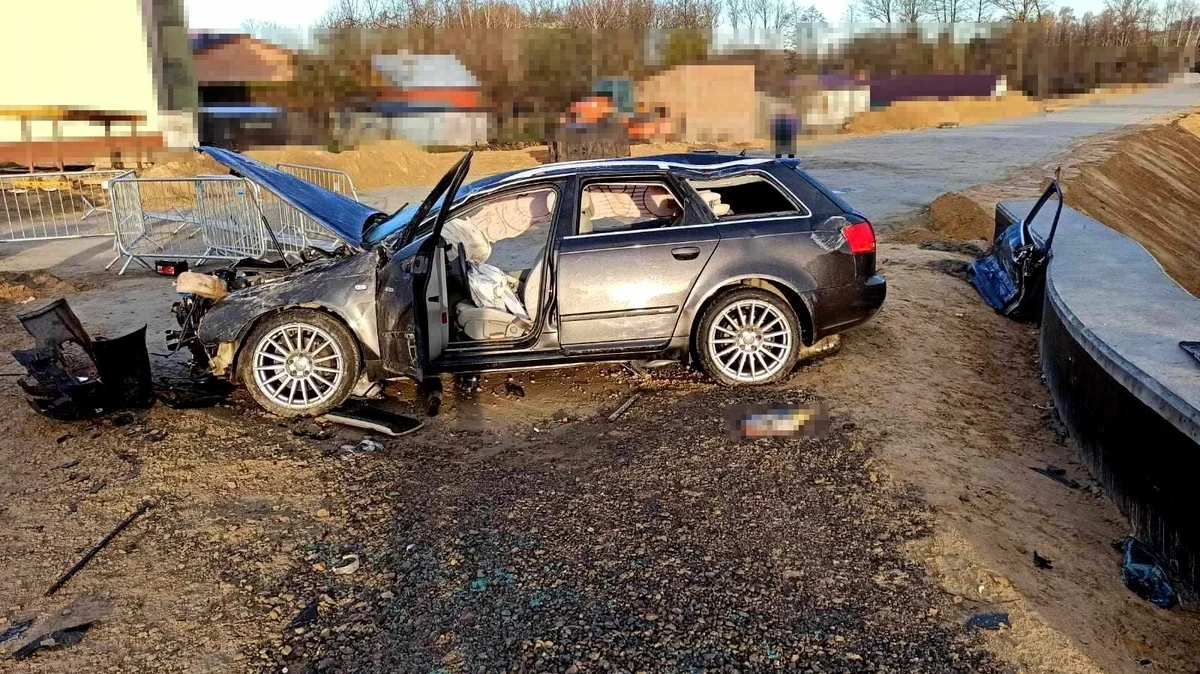 Samochód z nastolatkami uderzył w betonowy murek. 19-latek z pow. lubelskiego zatrzymany