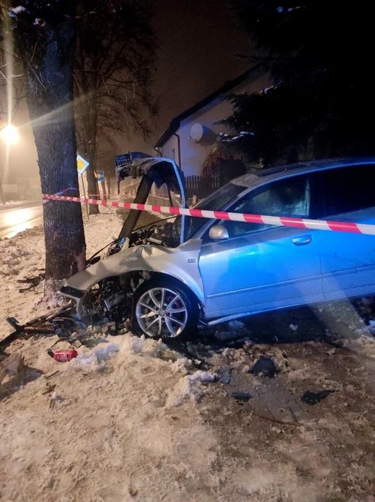 Lubelskie: Brawura i alkohol nie idą w parze. Auto skończyło na drzewie