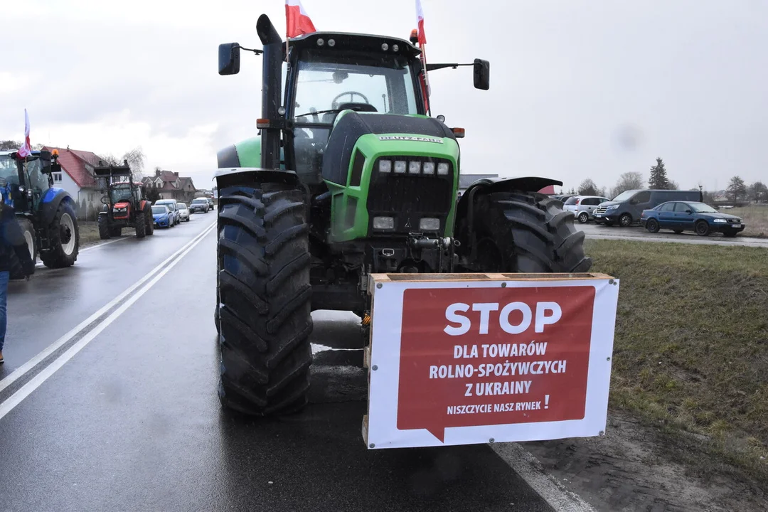 Rolnicy z powiatu łukowskiego protestowali w miejscowości Gończyce