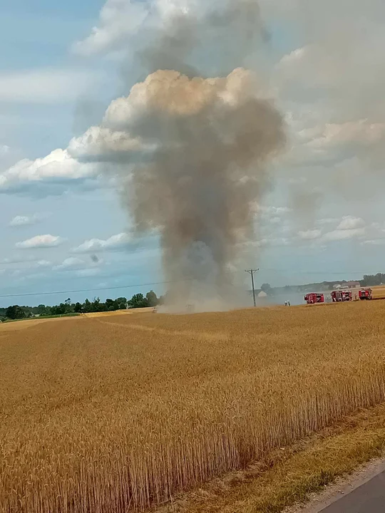 Pożar zboża w miejscowości Wojcieszków