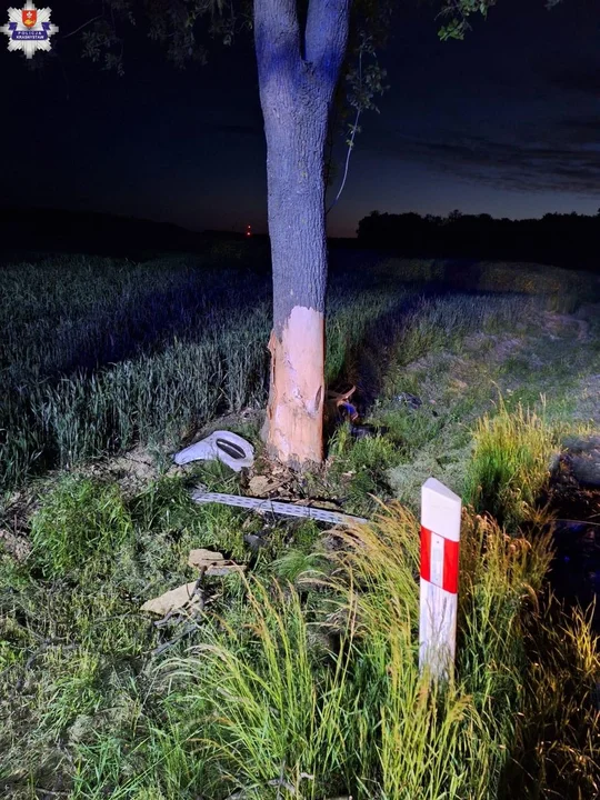Lubelskie: Mercedes wjechał w drzewo. Jedna osoba w szpitalu
