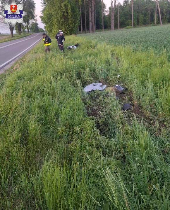 Lubelskie: Motocyklista wjechał do rowu. Trafił do szpitala