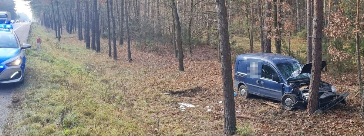 Powiat radzyński: Samochód uderzył w drzewo. Senior w szpitalu