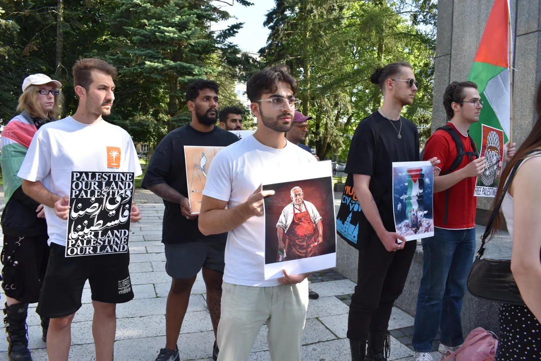 Lublin: Protest UMCS dla Palestyny. "Domagamy się bojkotu izraelskich instytucji" [GALERIA]