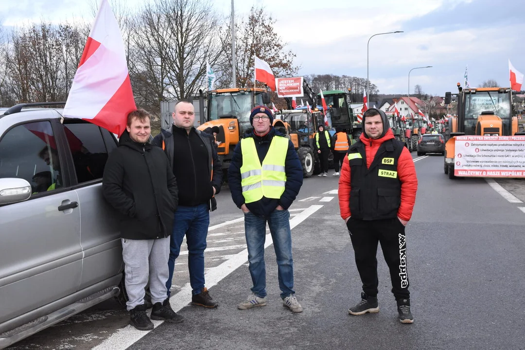 Rolnicy z powiatu łukowskiego protestowali w miejscowości Gończyce