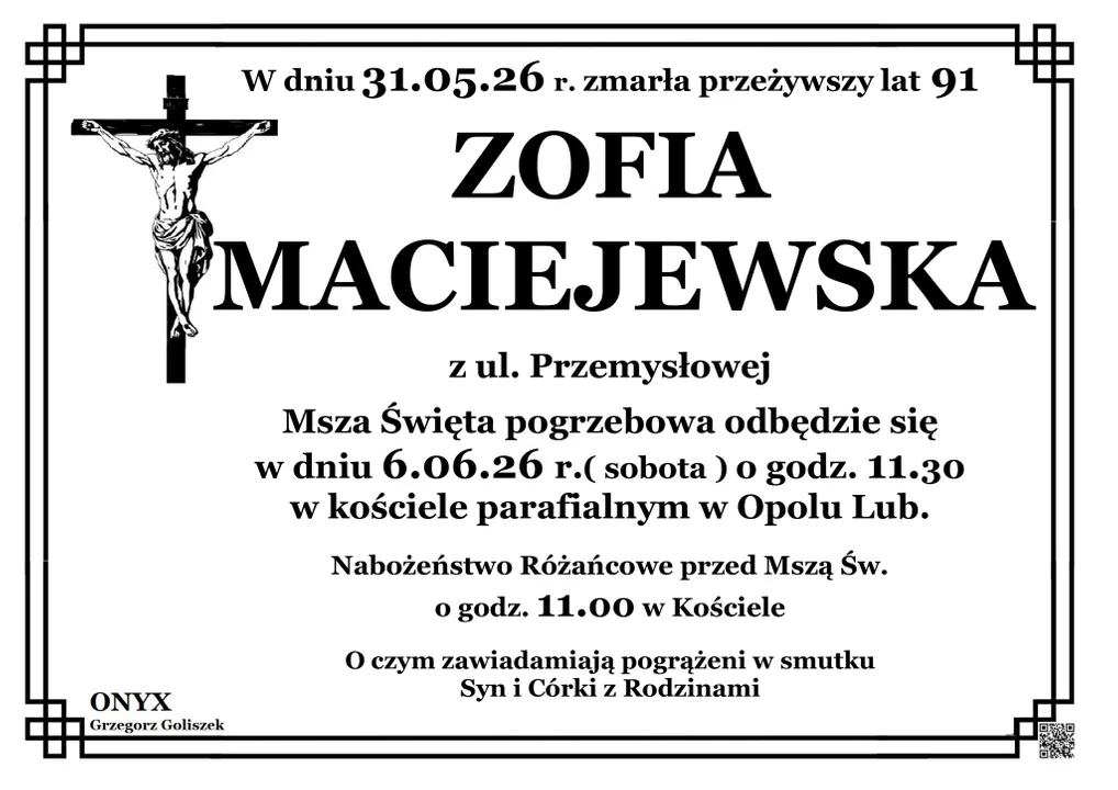 Nekrologi powiat opolski 14 - 31 maja