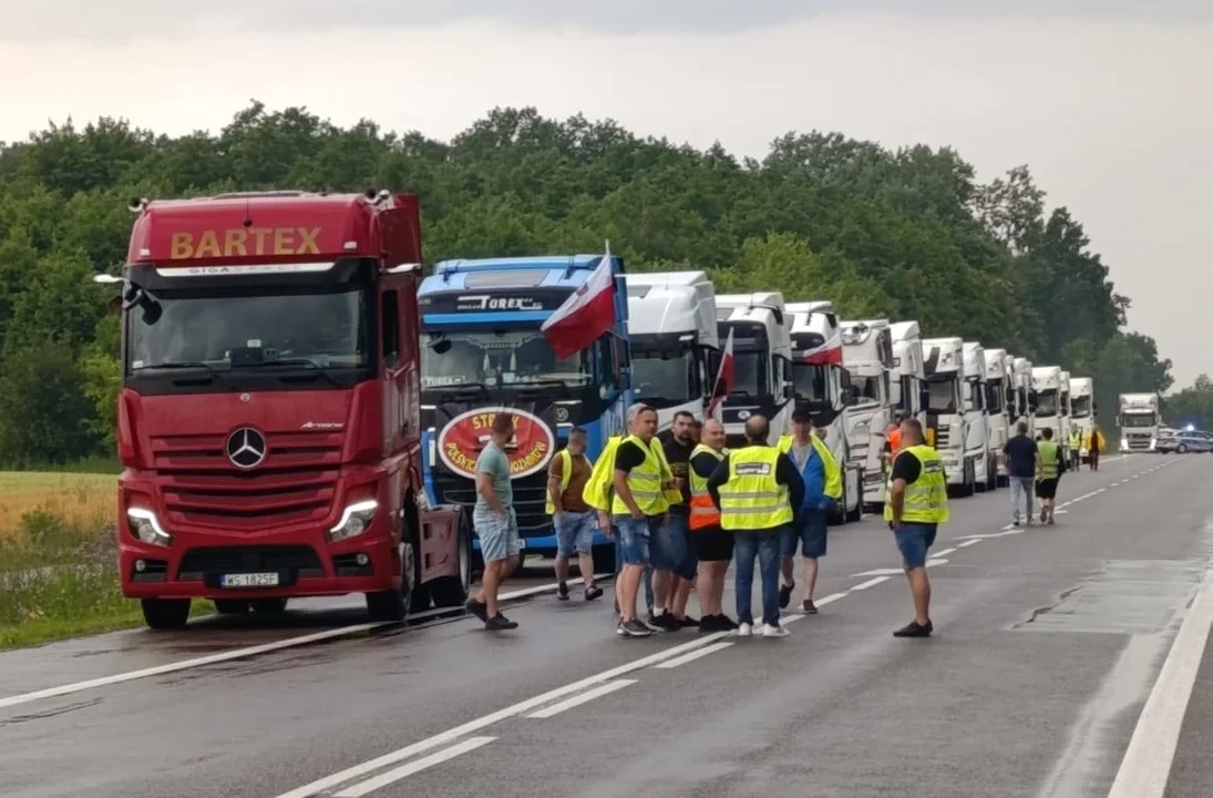 Protest przewoźników w Międzyrzecu Podlaskim