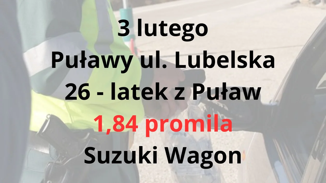 Nietrzeźwi kierowcy - powiat puławski