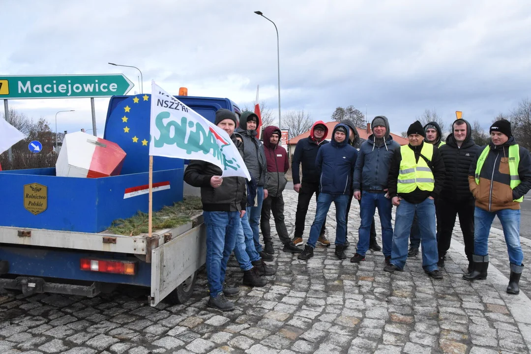 Rolnicy z powiatu łukowskiego protestowali w miejscowości Gończyce