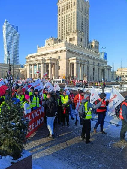 Rolnicy z gminy Turobin na proteście w Warszawie