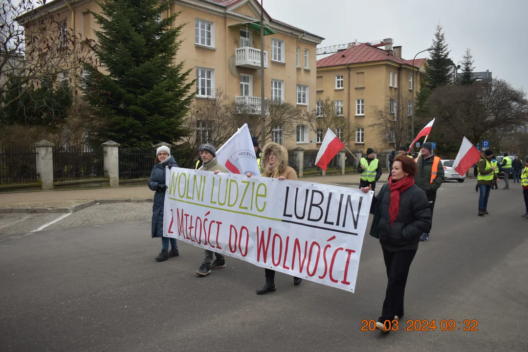 Protest rolników. Przemarsz w Lublinie