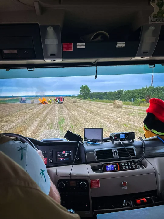 Pożar bel słomy w Kaleniu