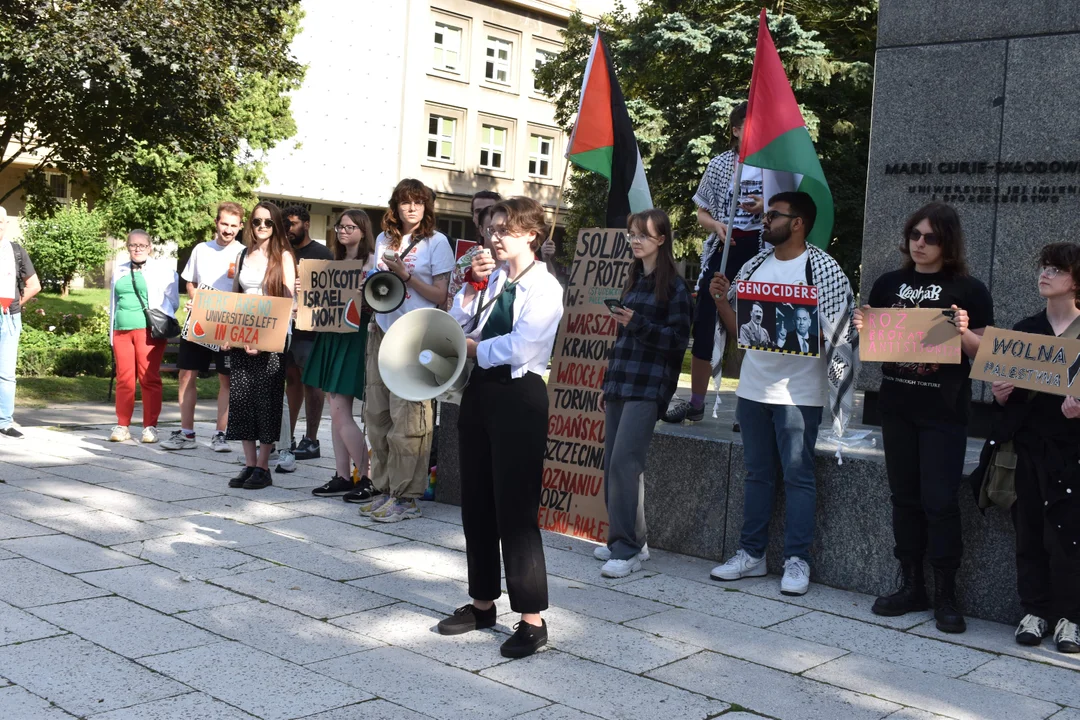 Lublin: Protest UMCS dla Palestyny. "Domagamy się bojkotu izraelskich instytucji" [GALERIA]