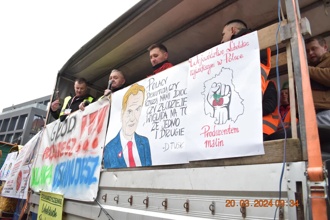 Protest rolników. Przemarsz w Lublinie