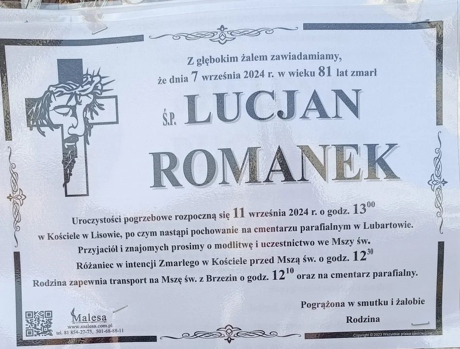 Zmarli z Lubartowa i okolic na przełomie sierpnia i września